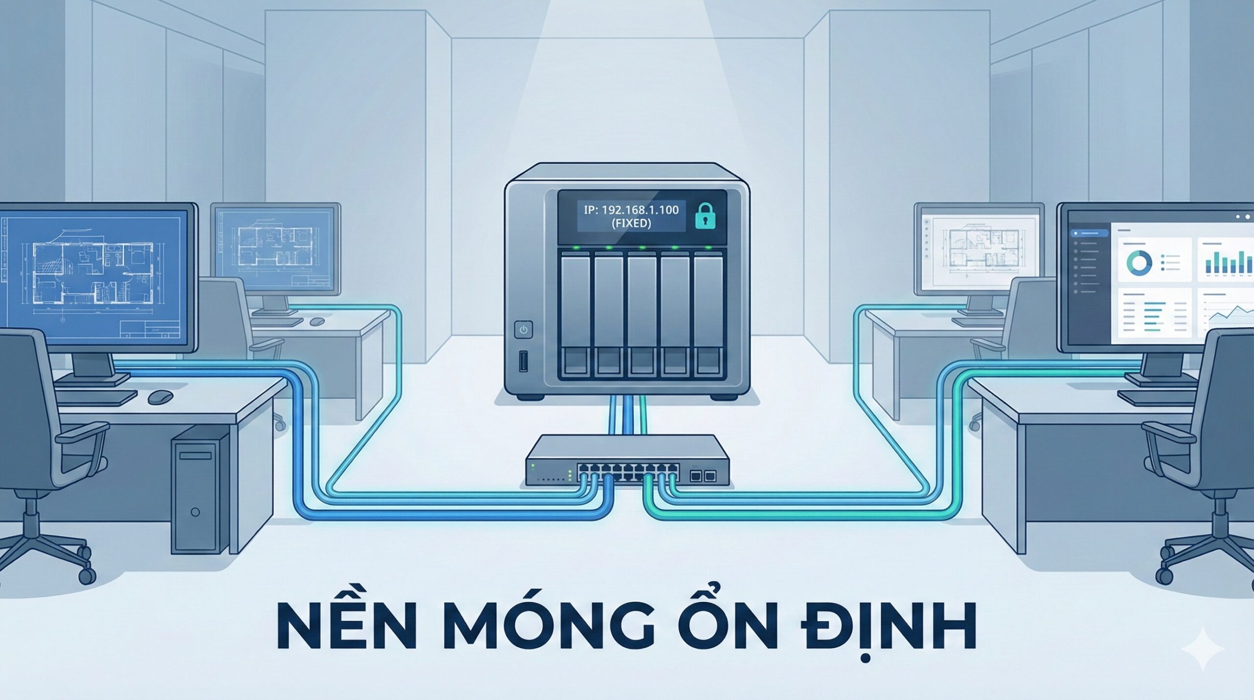 Cố định IP cho NAS giúp hệ thống lưu trữ doanh nghiệp xây dựng ổn định