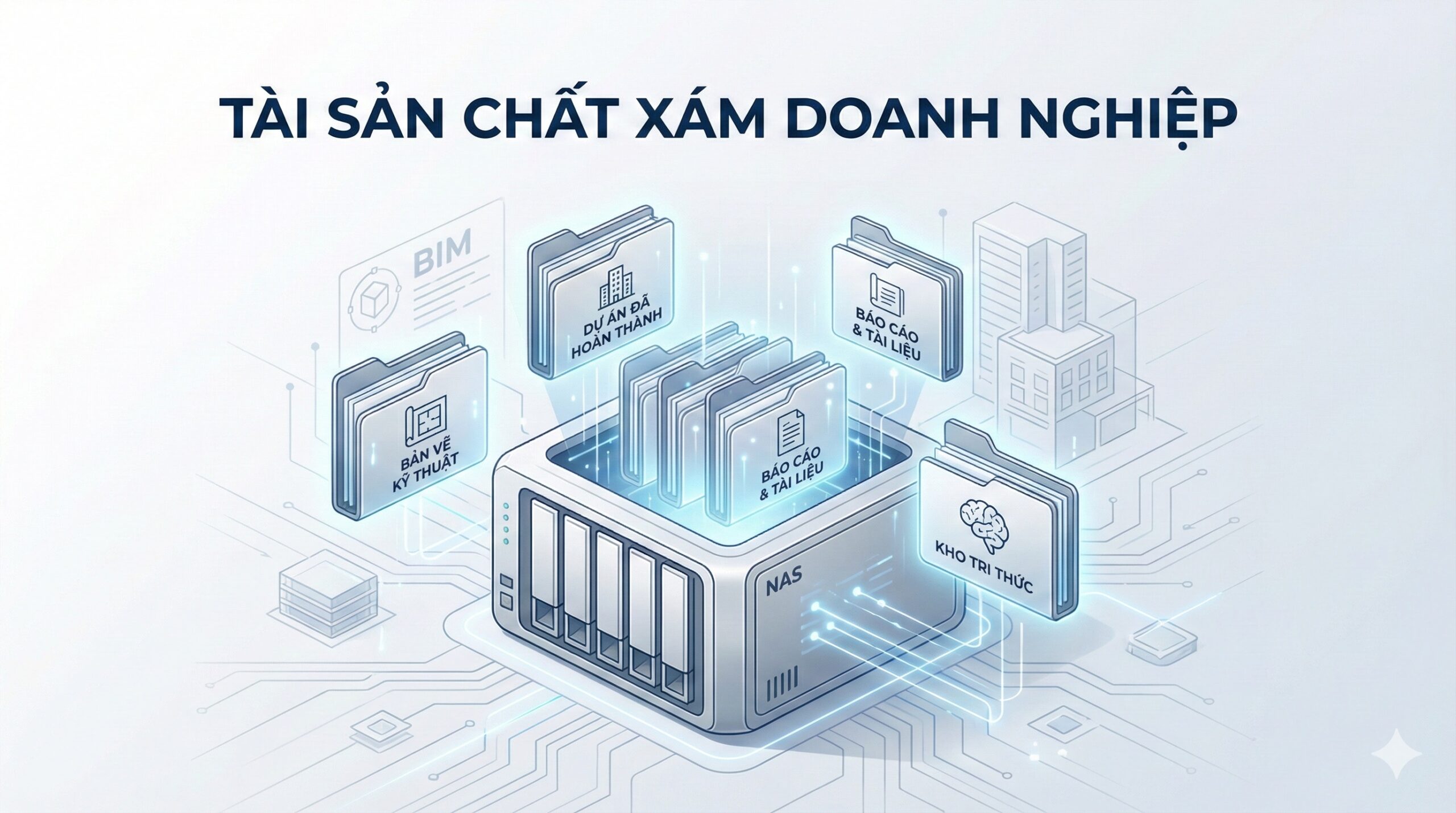 NAS lưu trữ tài sản chất xám vô hình của doanh nghiệp xây dựng