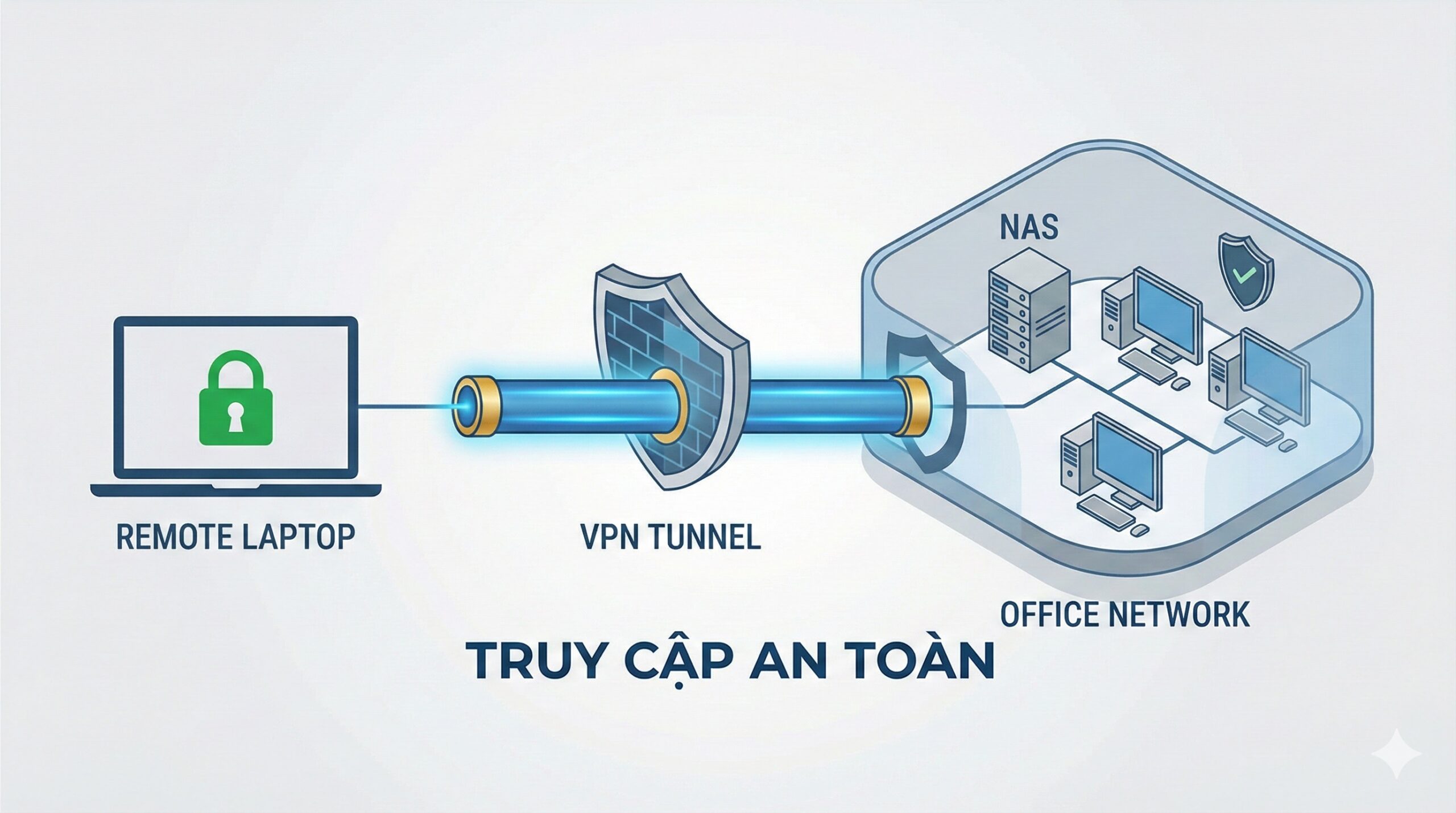 Truy cập NAS từ xa an toàn qua VPN cho doanh nghiệp xây dựng